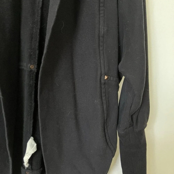 Aritzia Wilfred Diderot Sweater Open-Front  Cocoon Cardigan Black Womens XS Stud - Picture 4 of 6